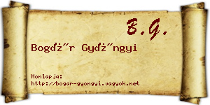 Bogár Gyöngyi névjegykártya