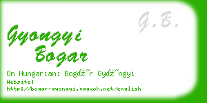 gyongyi bogar business card